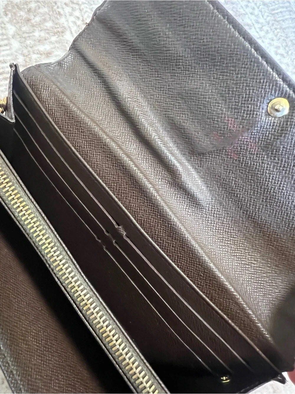 Louis Vuitton Brown Damier Chain Wallet Crossbody